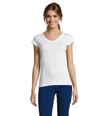 Camiseta BLANCA personalizable mujer cuello pico